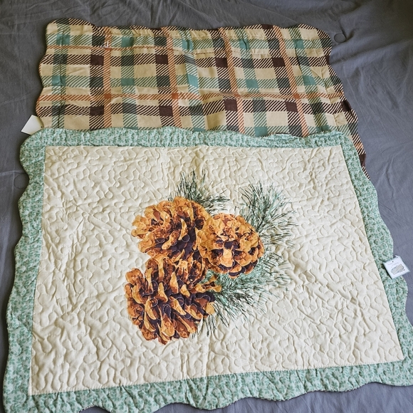 Quilted Pillowcase Shams‎ Pinecone Prairie Country Cabin NWT - Picture 1 of 6